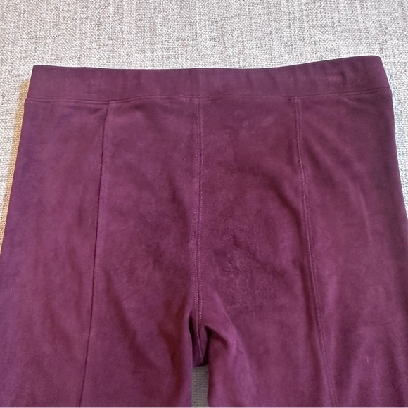 EXPRESS Burgundy Faux Suede Ankle Zip Legging Eggplant Wine Stretch Pant Wmns M - Picture 8 of 15